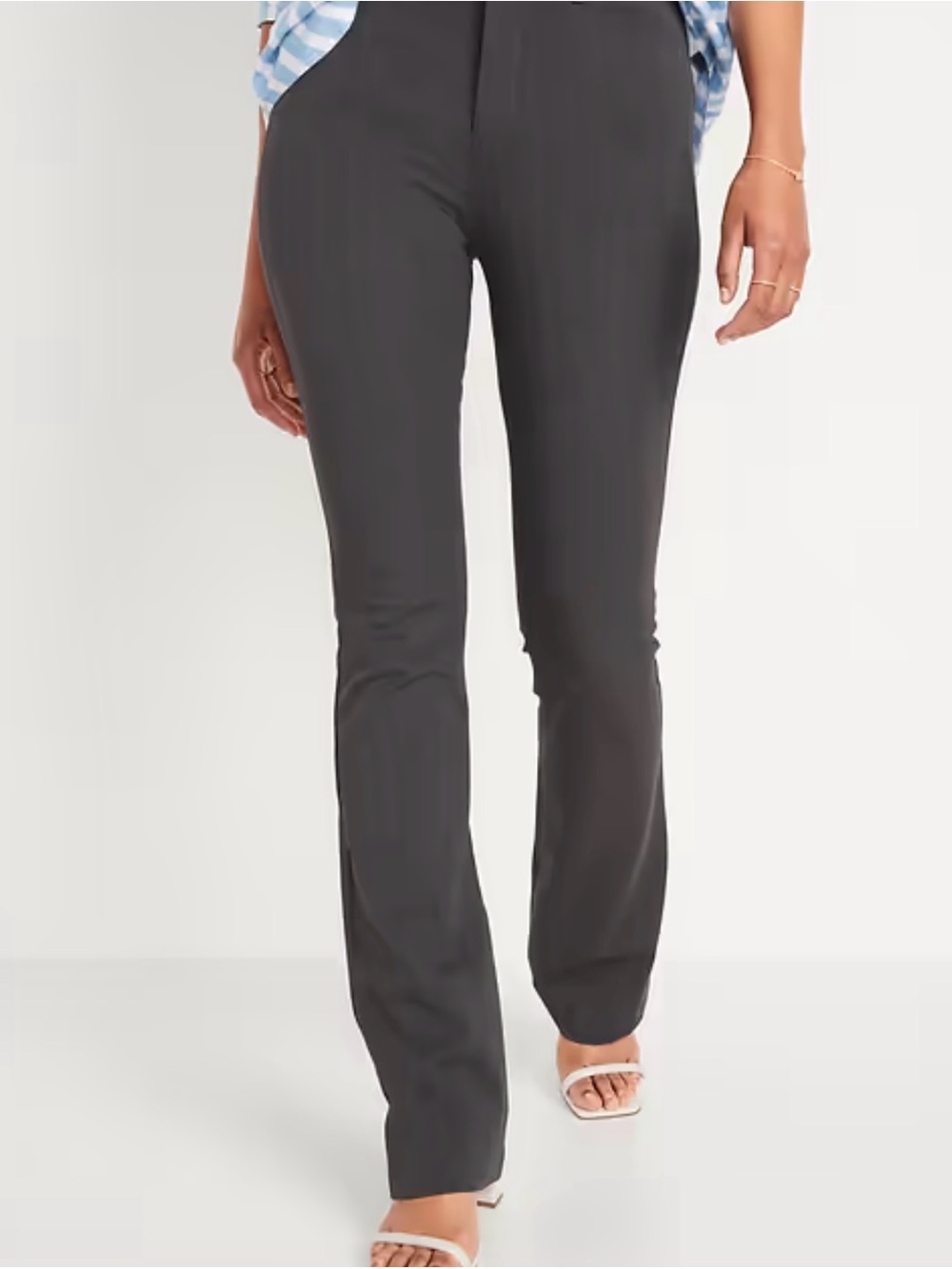 Old Navy Pixie Flare High Rise Dark Heather Gray Pants 611133-00-1-1402